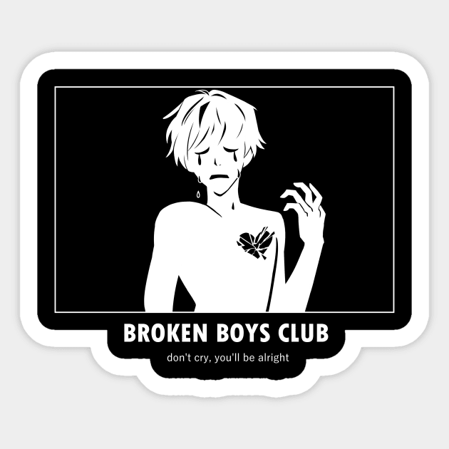 Broken Boys Club - White Sticker by FaintSayu